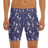 Tomb And Skeleton Pattern Print Men's Long Boxer Briefs