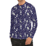 Tomb And Skeleton Pattern Print Men's Long Sleeve Rash Guard