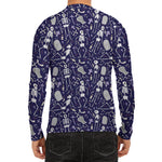 Tomb And Skeleton Pattern Print Men's Long Sleeve Rash Guard