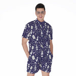 Tomb And Skeleton Pattern Print Men's Rompers
