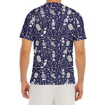 Tomb And Skeleton Pattern Print Men's Short Sleeve Rash Guard