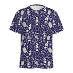 Tomb And Skeleton Pattern Print Men's Sports T-Shirt