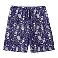 Tomb And Skeleton Pattern Print Men's Swim Trunks