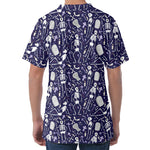 Tomb And Skeleton Pattern Print Men's Velvet T-Shirt