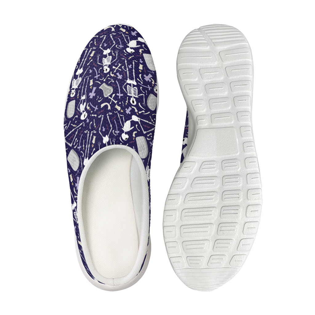 Tomb And Skeleton Pattern Print Mesh Casual Shoes