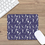 Tomb And Skeleton Pattern Print Mouse Pad