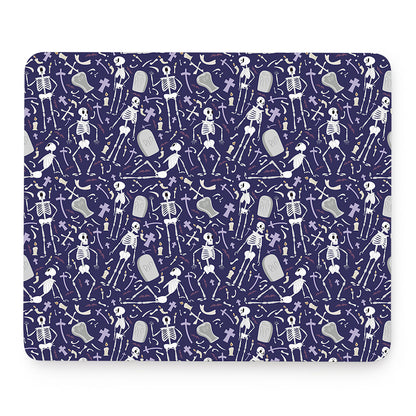 Tomb And Skeleton Pattern Print Mouse Pad