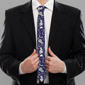 Tomb And Skeleton Pattern Print Necktie