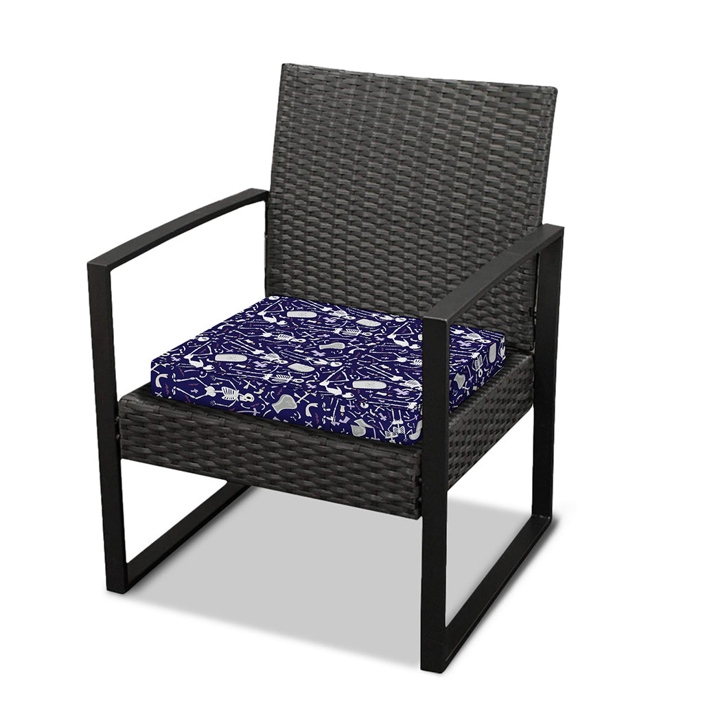 Tomb And Skeleton Pattern Print Outdoor Seat Cushion Cover