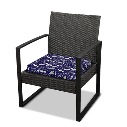 Tomb And Skeleton Pattern Print Outdoor Seat Cushion Cover