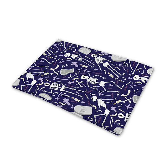 Tomb And Skeleton Pattern Print Pet Cooling Mat Cover