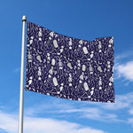 Tomb And Skeleton Pattern Print Polyester Flag