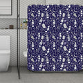 Tomb And Skeleton Pattern Print Polyester Shower Curtain