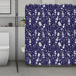 Tomb And Skeleton Pattern Print Polyester Shower Curtain