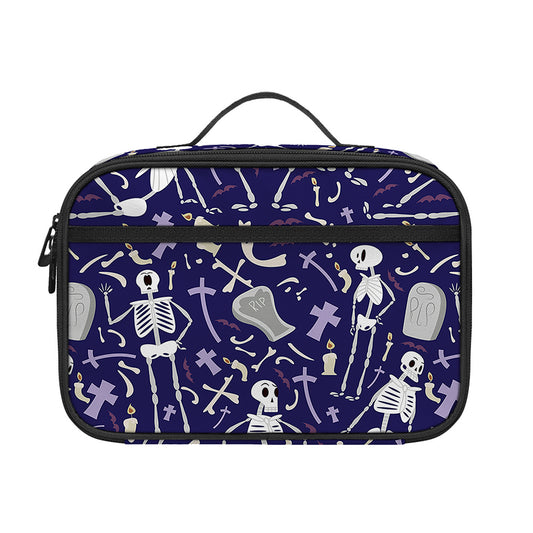 Tomb And Skeleton Pattern Print Portable Lunch Bag