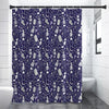 Tomb And Skeleton Pattern Print Premium Shower Curtain