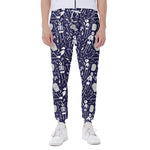 Tomb And Skeleton Pattern Print Scuba Joggers