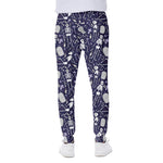 Tomb And Skeleton Pattern Print Scuba Joggers