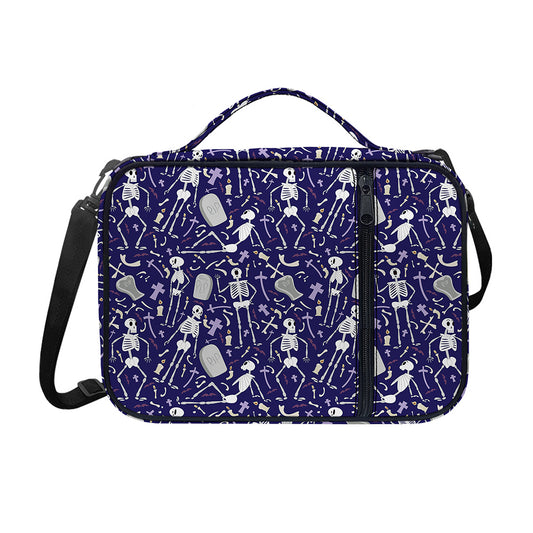 Tomb And Skeleton Pattern Print Shoulder Strap Bible Bag