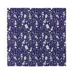Tomb And Skeleton Pattern Print Silk Bandana