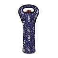Tomb And Skeleton Pattern Print Single Neoprene Wine Tote