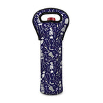 Tomb And Skeleton Pattern Print Single Neoprene Wine Tote