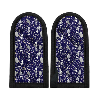 Tomb And Skeleton Pattern Print Skillet Handle Cover