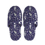 Tomb And Skeleton Pattern Print Slippers