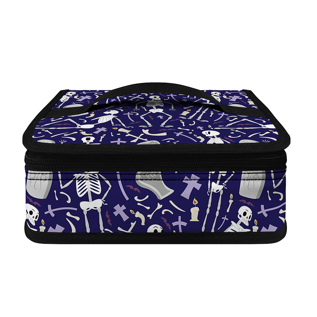 Tomb And Skeleton Pattern Print Small Lunch Bag