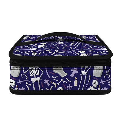 Tomb And Skeleton Pattern Print Small Lunch Bag