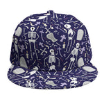 Tomb And Skeleton Pattern Print Snapback Cap