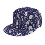 Tomb And Skeleton Pattern Print Snapback Cap