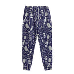 Tomb And Skeleton Pattern Print Sweatpants