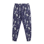 Tomb And Skeleton Pattern Print Sweatpants