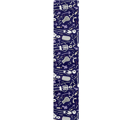 Tomb And Skeleton Pattern Print Table Runner