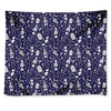 Tomb And Skeleton Pattern Print Tapestry