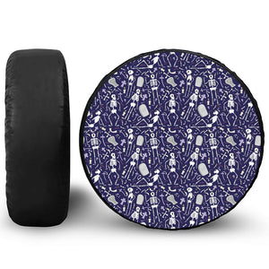 Tomb And Skeleton Pattern Print Tire Cover