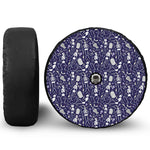 Tomb And Skeleton Pattern Print Tire Cover With Camera Hole