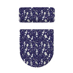 Tomb And Skeleton Pattern Print Toilet Lid And Tank Cover Set