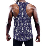 Tomb And Skeleton Pattern Print Training Tank Top