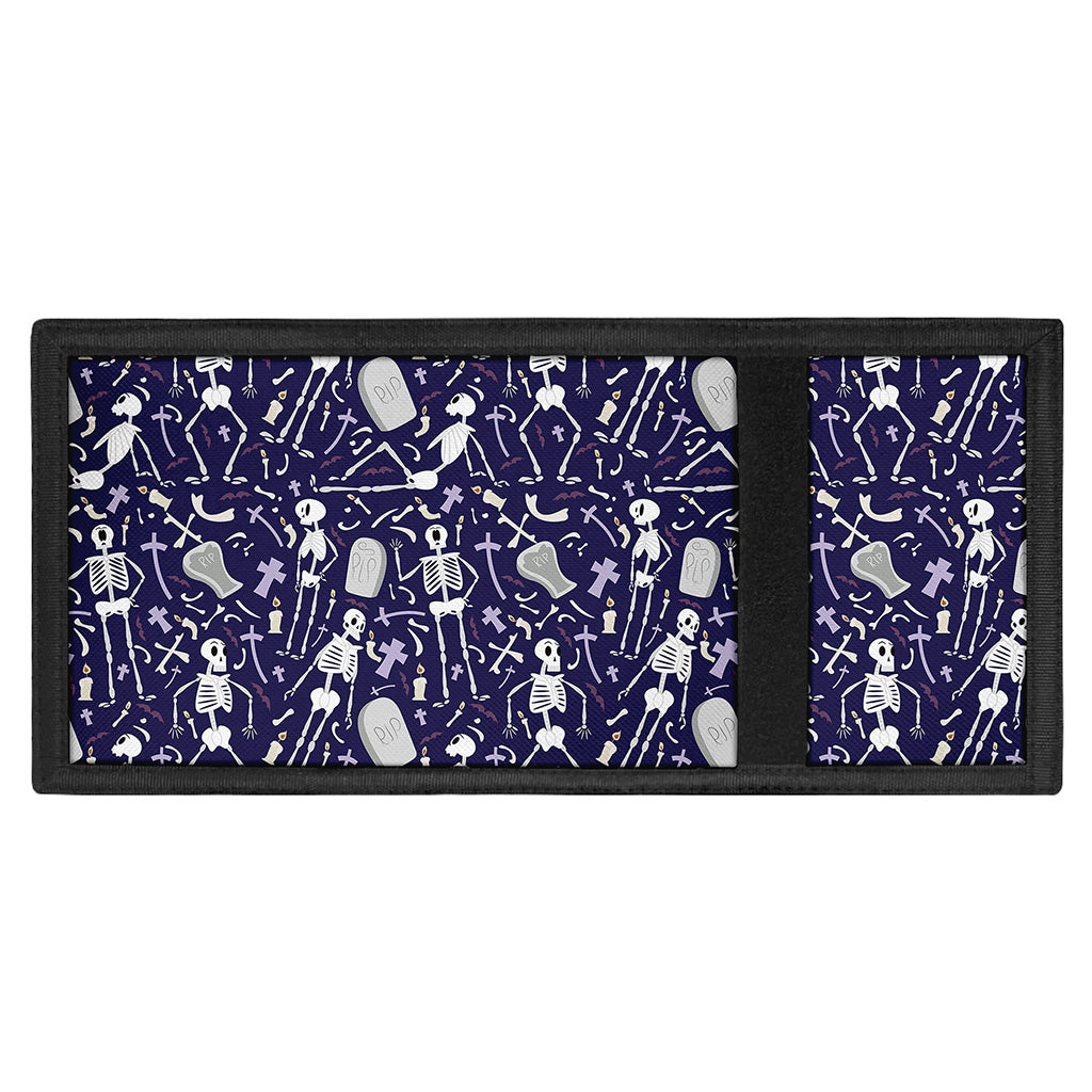 Tomb And Skeleton Pattern Print Trifold Wallet