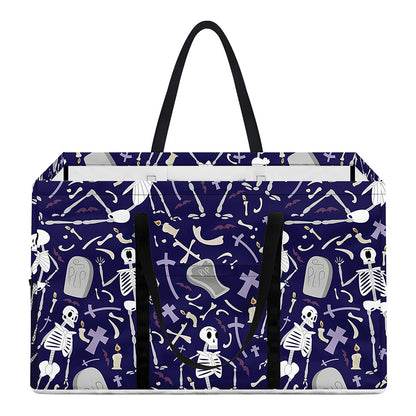 Tomb And Skeleton Pattern Print Utility Tote Bag