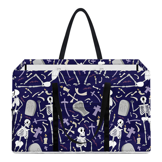 Tomb And Skeleton Pattern Print Utility Tote Bag