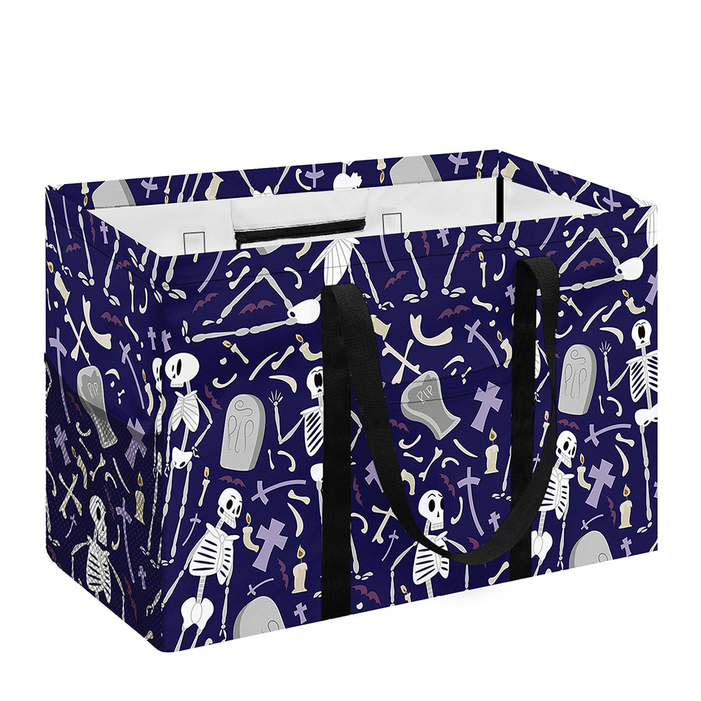 Tomb And Skeleton Pattern Print Utility Tote Bag