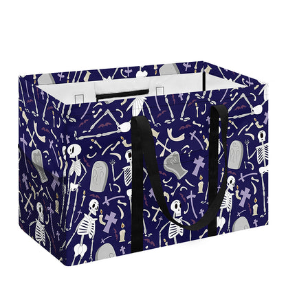 Tomb And Skeleton Pattern Print Utility Tote Bag
