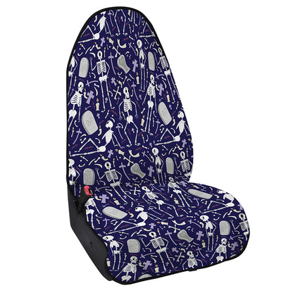 Tomb And Skeleton Pattern Print Waterproof Car Seat Cover