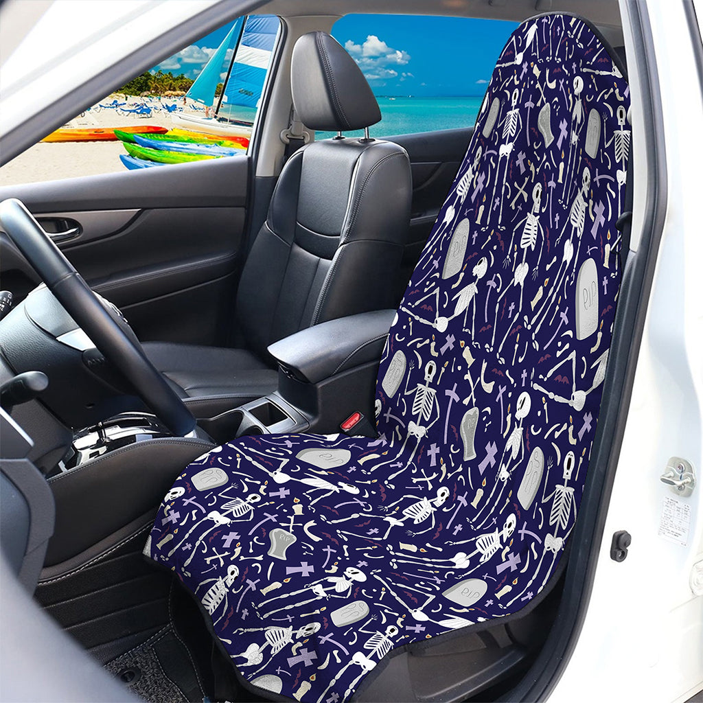 Tomb And Skeleton Pattern Print Waterproof Car Seat Cover