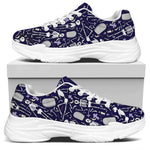 Tomb And Skeleton Pattern Print White Chunky Shoes