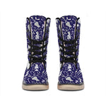 Tomb And Skeleton Pattern Print Winter Boots