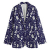 Tomb And Skeleton Pattern Print Women's Blazer